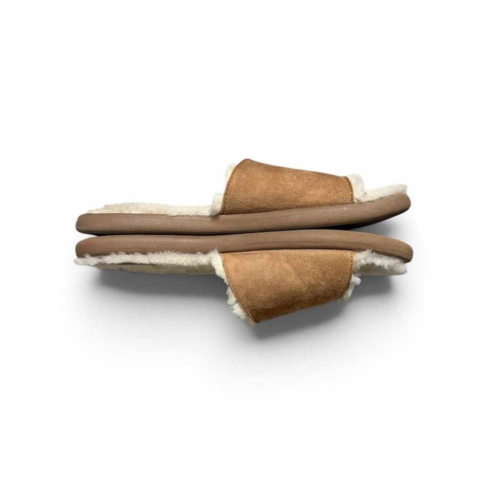 Ugg Chestnut Suede Shearling Slide Sandals